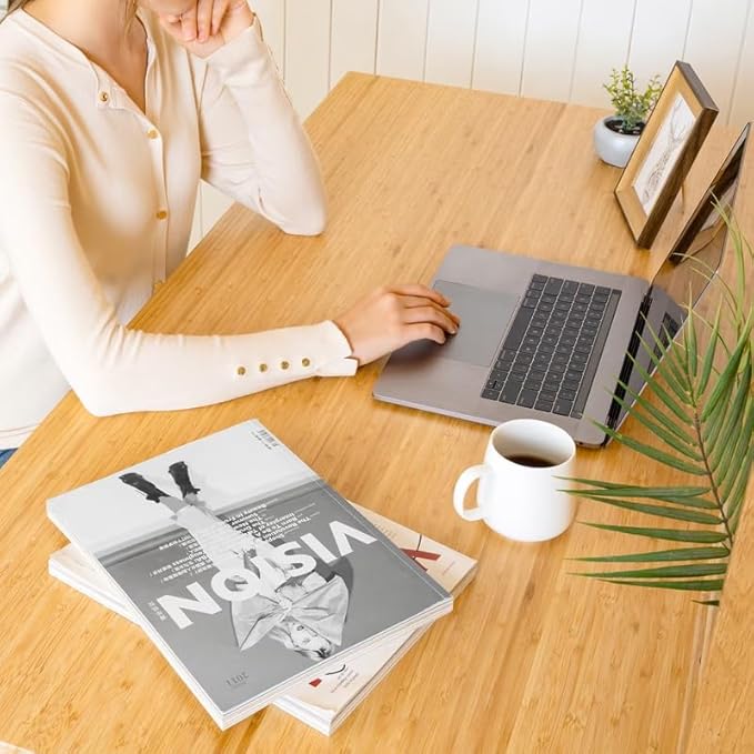 FLEXISPOT EN1 Bamboo Standing Desk, 60 x 30 Inches Whole-Piece Electric Adjustable Height Desk for Home Office (White Frame + Bamboo Top, 2 Packages)