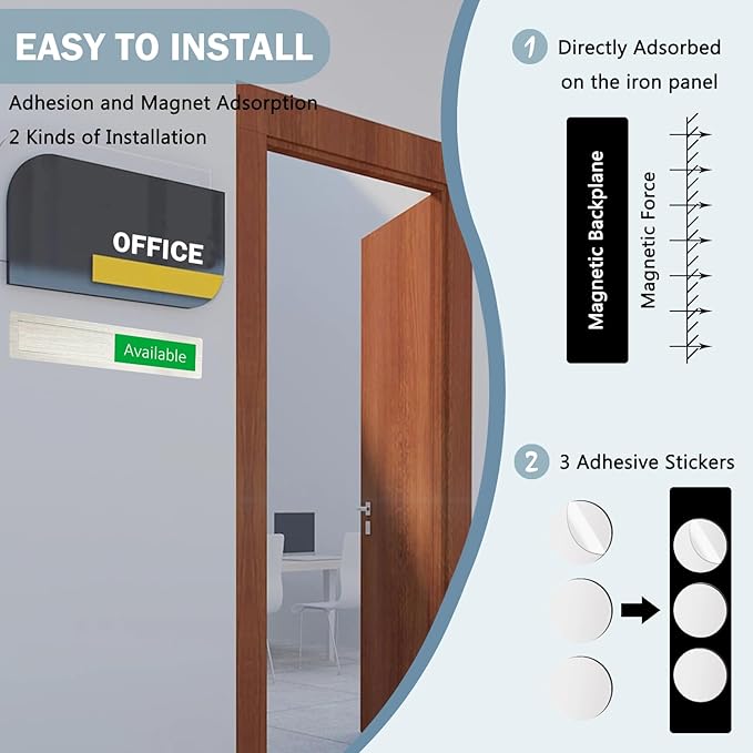 In Session or Available Sign,Vacant Occupied Indicator for Home Office Hotles Hospital Restroom, Slider Door Sign Tells Whether Room in Use or Available-7'' x 1.5'' - Stainless Steel,Silver