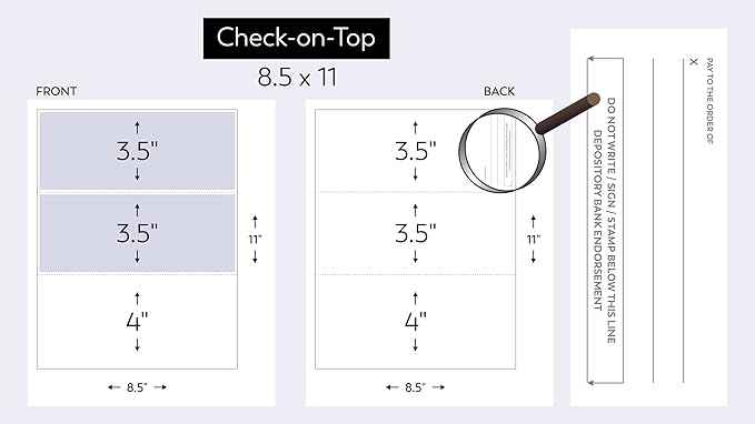 Compuchecks Check on Top Blank Check Paper - 100 Pack, Quick-Books & Laser Printer Compatible - Security Business Checks with Voucher - 8.5" x 11" Green Diamond