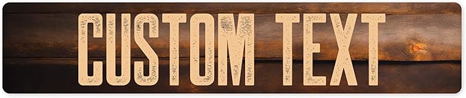 Custom Sign, Custom Street Sign, 11 Font Colors, 13 Font Styles, 4 Hole Options, 22 Sizes, 6x30 Inches, Rust Free DiBound, Fade Resistant, Made in USA by My Sign Center (Vintage Wood)