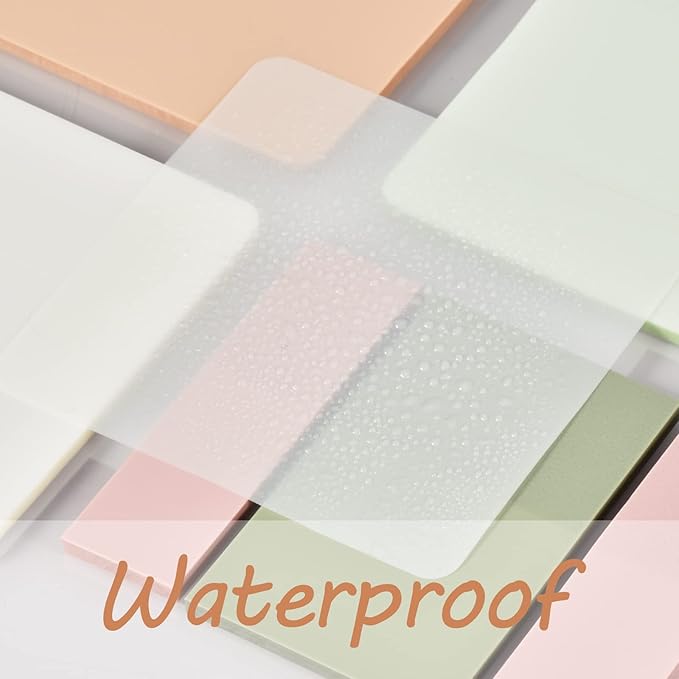 BAYTORY 700 Sheets Pastel Transparent Sticky Notes, Clear Waterproof 3 x 3 inch See Through Memo Pad, Self-Adhesive Translucent Writable Index Tabs for Annotating Books, Study Stationary Supplies
