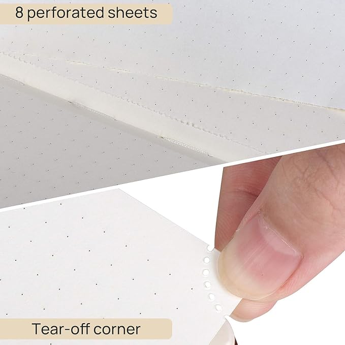 POPRUN Spiral Bullet Dotted Journal Notebook, 7-1/4" x 9-1/2" - 120 GSM Thick Paper, 220 Numbered Pages, Hardcover for Men & Women with Pocket, Index Tabs, 8 Perforated Sheets, Orange