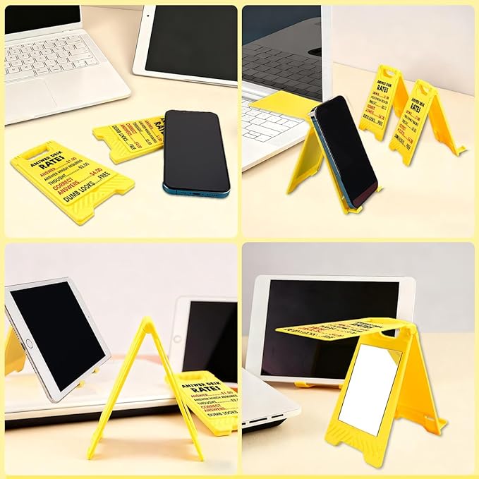 Funny Office Desk Accessories,Office Cubicle Decor,Answer Decor,Phone Holder Mirror Acrylic Table Signs，Rates Team Gag Gifts for Coworker Teammate Employees Leader Boss Day(Answer Desk Rates)1