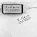Self Inking Modern Address Stamps | Custom Return Address Stamper (Relaxed Script, Large)