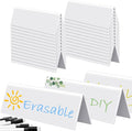Fainne 30 Sets Dry Erase Name Tent Cards with Black Markers 8.7 x 2.8 x 1.9 Inches White Reusable Name Plate Wipe Clean Desk Tags Sign for Classroom Table Office Conference Meeting Weddings