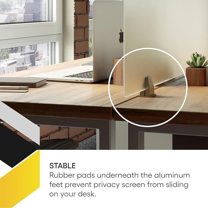 OBEX Acrylic Free Standing Screen, Divider for Desk Privacy Home & Office Partitions for Table Top Workstation, Portable Cubicle Panel for Work, 18" x 24", Frosted