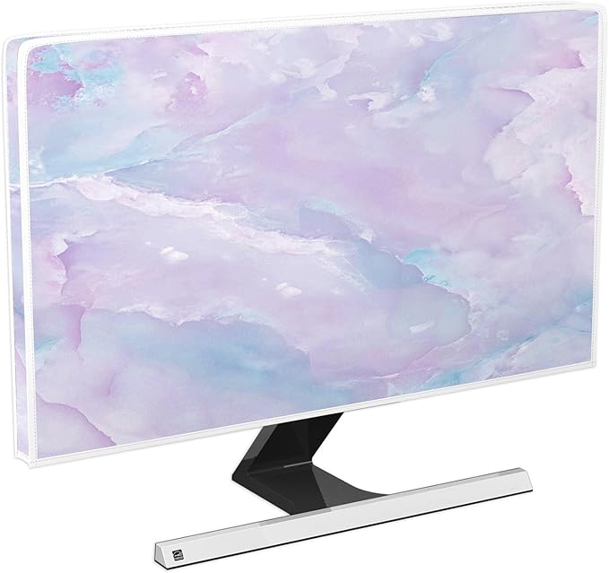 Baocicco Violet Marble Waterproof 22, 23, 24, 25 Inch Anti-Static Dustproof LCD/LED/HD Abstract Creative Desige Monitor Accessories Laptop TV LCD Screen Texture Monitor Decoration for Tablet