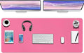 Boutilon Leather Desk Pad Protector,Non-Slip Mouse Pad,Laptop Desk Pad,Office Mouse Mat,Waterproof Leather Desk Blotter,Desk Writing Pad for Office and Home (XXXL-Rose Pink,47"x 24")