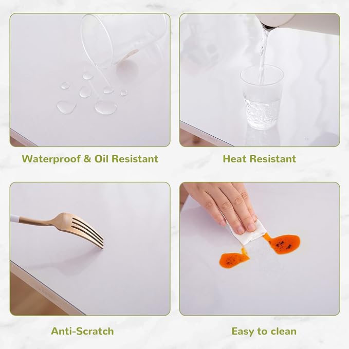 Eisdroma 16 x 84 Inch Clear Table Cover Protector, Clear Desk Mat, Transparent Table Protector, 1.5mm Plastic Table Cover, Vinyl Table Protector