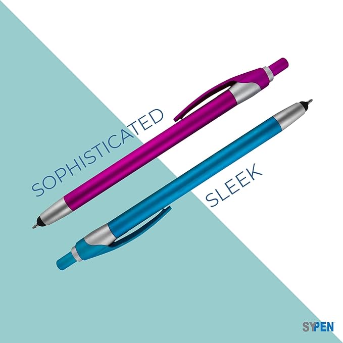 Personalized With your Custom Logo or Text Pens-Pack of 300- for Marketing, Parties, and Events, 2 in 1 Capacitive Stylus & Ballpoint Pen Compatible With Touchscreen Devices, Blue Ink, Orange Pens