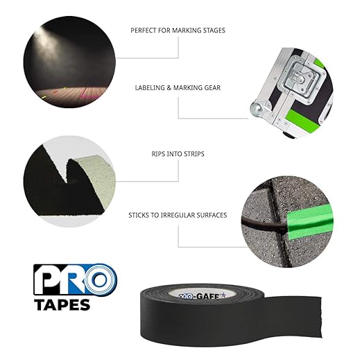 1" Width ProTapes Pro Gaff Premium Matte Cloth Gaffer's Tape With Rubber Adhesive, 11 mils Thick, 55 yds Length, Olive Drab (Pack of 1)