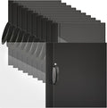 Teling 24 Pcs Clear Report Covers with Sliding Bar and Clip Presentation Folders Resume Folders for Classroom Business Files Document School Office, 9.4 x 11.8 Inches(Black)