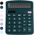 Office Desk Calculator - Dual Power Simple Financial Calculator with Big Button Large Display for Office, Home & School (Green)