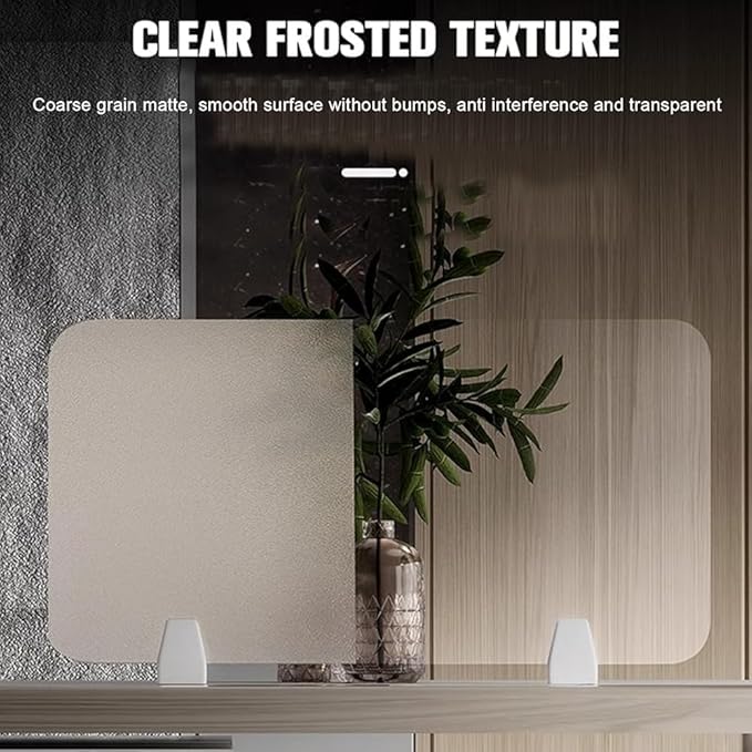 RCJCQSR Acrylic Frosted Privacy Free Standing Screen, Visual Distractions Privacy Panel Portable Desk Divider Guard for Table Top Workstation for Home Office(Size:120x30cm(47.2x11.8))