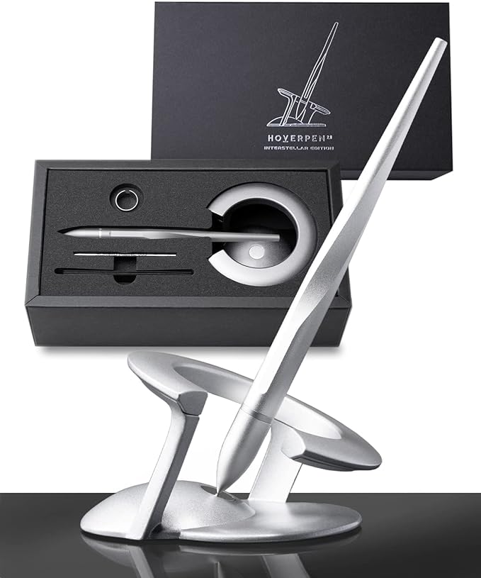 novium Hoverpen Interstellar - German-engineered Ballpoint Pen with Magnetic Features, Starlight Silver