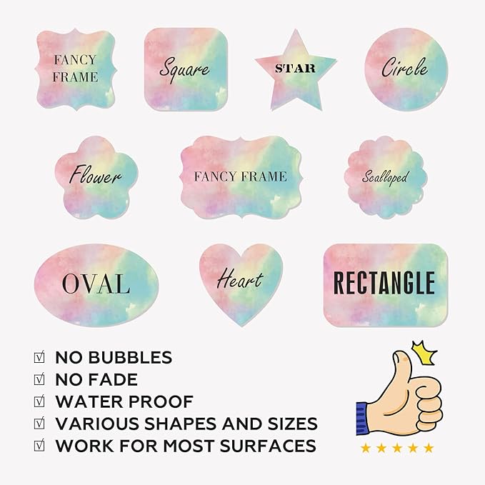 Custom Stickers Personalized Labels - Customized Stickers with Any Design Image Logo Text,Custom Stickers for Business Logo,Custom Thank You Label Stickers,100 Labels (Star,5"x5")