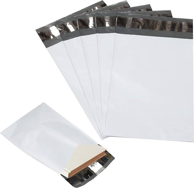 100 Pack Secure Seal White Poly Mailers - Safe Shipping With 32x32 Bags - E-Commerce Self Sealing 2 Mil Poly Envelopes for Shipping