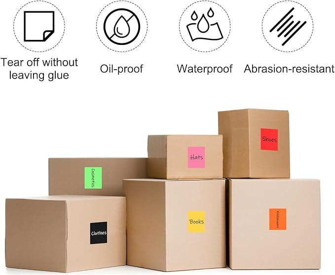 PATIKIL 2 x 3 Inch Rectangle Inventory Color Coding Labels 2 Roll, Square Self-Adhesive Inventory Label Stickers for Office Home Organization Name Tags, 250 Per Roll, Green