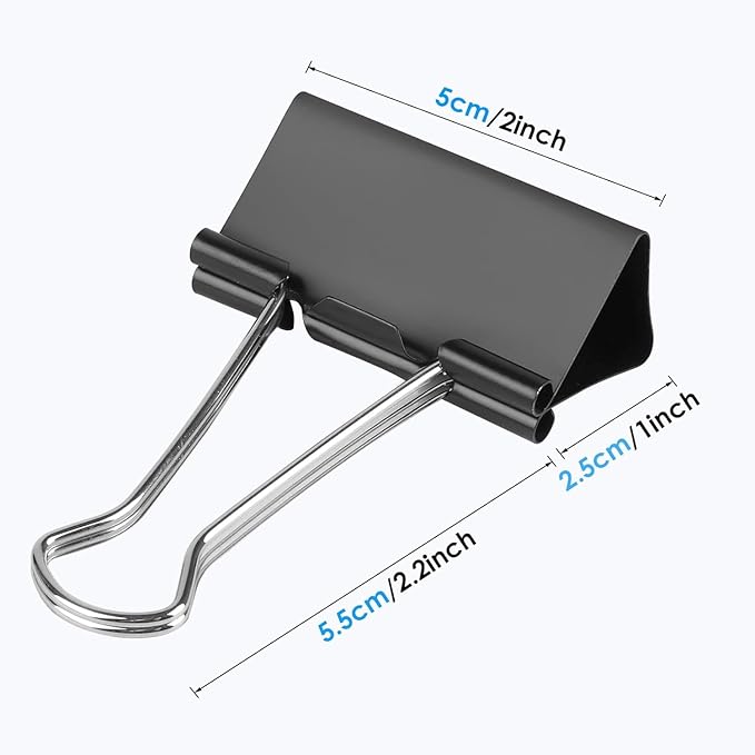 Ufmarine Extra Large Binder Clips 2 inch, (10 Pcs) Big Paper Clips for Office