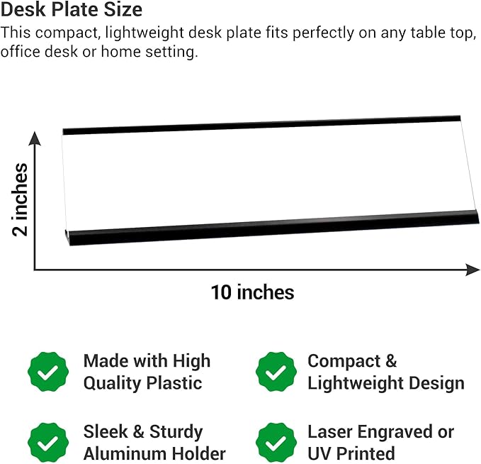 Custom Engraved Desk Plate | Personalized with your Name and Title | Perfect Decor for Office, Business, or Home | Multiple Font and Color Options | 2x8" or 2x10" (Orange w/White Letters, 2x10")