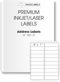 HOUSELABELS 20-up Shipping Labels (4" x 1") for Laser and Inkjet Printers, 400 Sheets