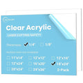 CALPALMY (2-Pack) 18x24 Inch Clear Acrylic Sheet - 1/4 Inch Thick Acrylic Plexiglass Panel for Laser Cutting, DIY Crafts, Signage, and Engraving Projects