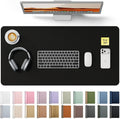 YSAGi Leather Desk Protector, Office Mat, Large Mouse Mat, Non-Slip PU Leather Blotter, Laptop Desk Mat, Waterproof Writing Pad for Office and Home (Black, 31.5" x 15.8")