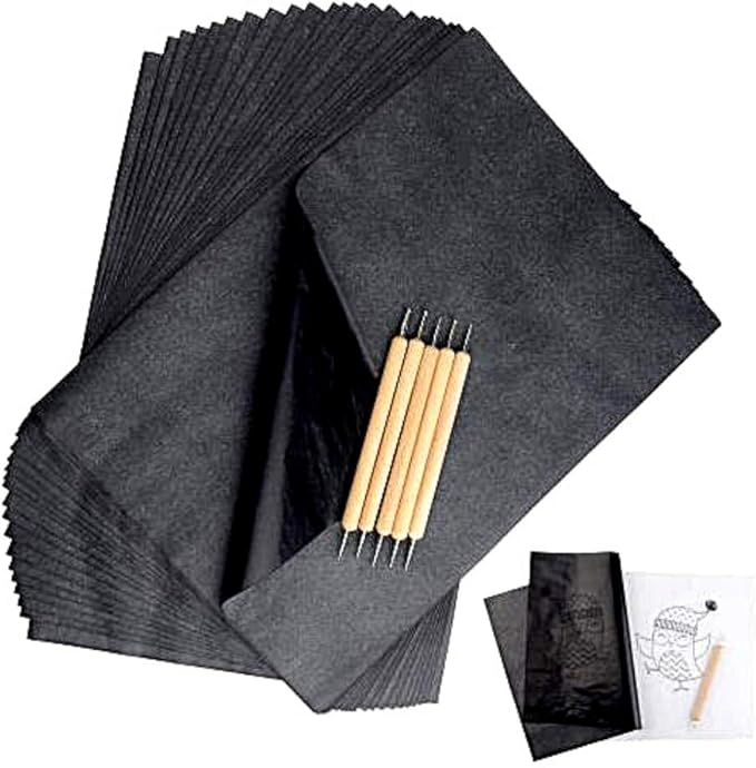 TINA Single Side Black Carbon Copy Paper For Typing And Writing Box of 100 Sheets F4 Size (8.25" X 13")