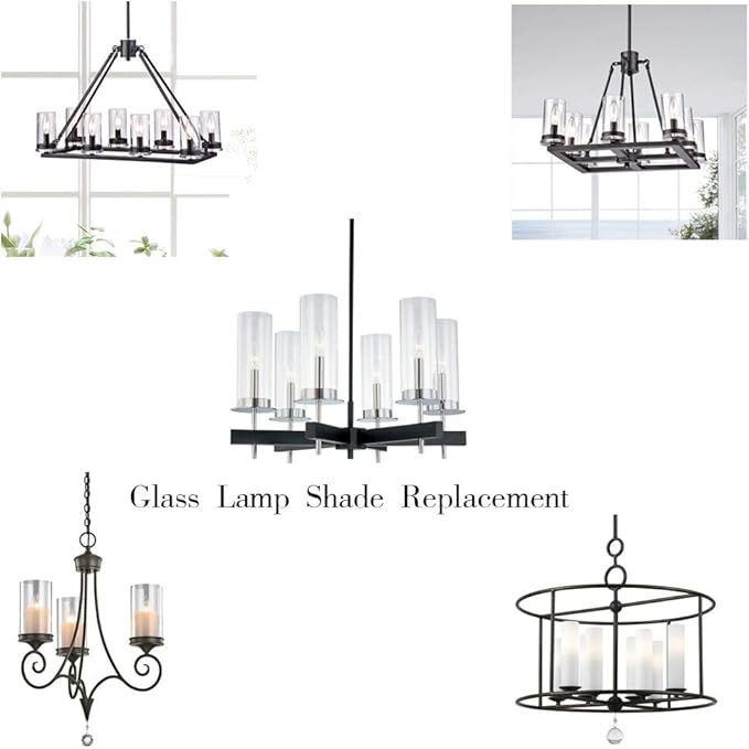 Sunwo Glass Shade Straight Cylinder Glass Lamp Shade Replacement with Multiple Effects (Frosted Straight Cylinder)