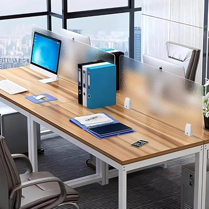 RCJCQSR Acrylic Frosted Privacy Free Standing Screen, Visual Distractions Privacy Panel Portable Desk Divider Guard for Table Top Workstation for Home Office(Size:90x30cm(35.4x11.8))