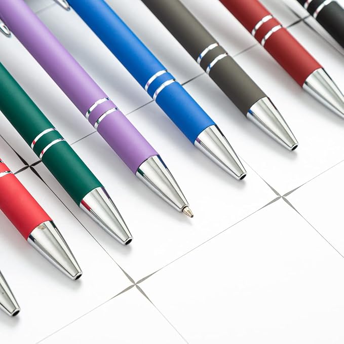 HEYZARDA Personalized Pens with Name Text Logo Custom Ballpoint Pen for Business Office Events with Stylus for Touchscreen 50 Pcs Orange