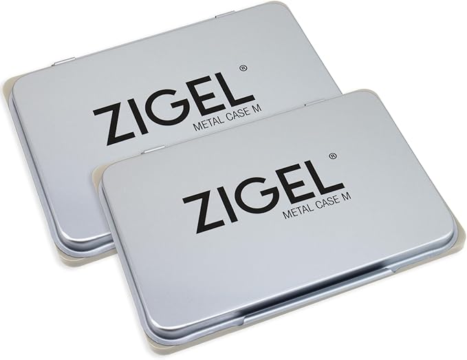 2 Pack Metal Case Stamp Pad Medium Size, Olive Green Color - Size: 3" x 4" - Choose from 15 Ink Colors