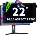 2 Pack Magnetic Hanging Computer Privacy Screen 22 Inch for 16:10 Widescreen Monitor, Removable Privacy Screen Anti Glare Blue Light Computer Screen Privacy Shield, Anti-Scratch 22 in Protector Film