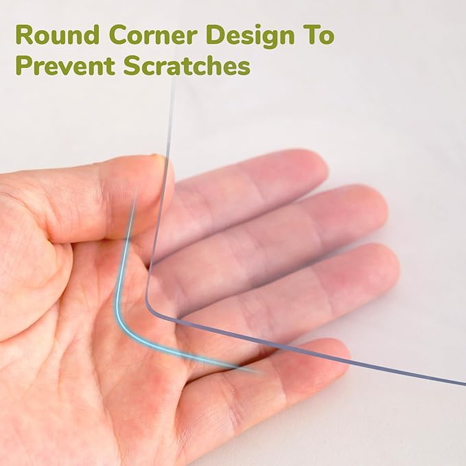 Eisdroma 28 x 54 Inch Clear Table Cover Protector, Clear Table Protector for Dining Room Table, 1.5mm Plastic Table Cover, Waterproof Table Pad for Kitchen, Office