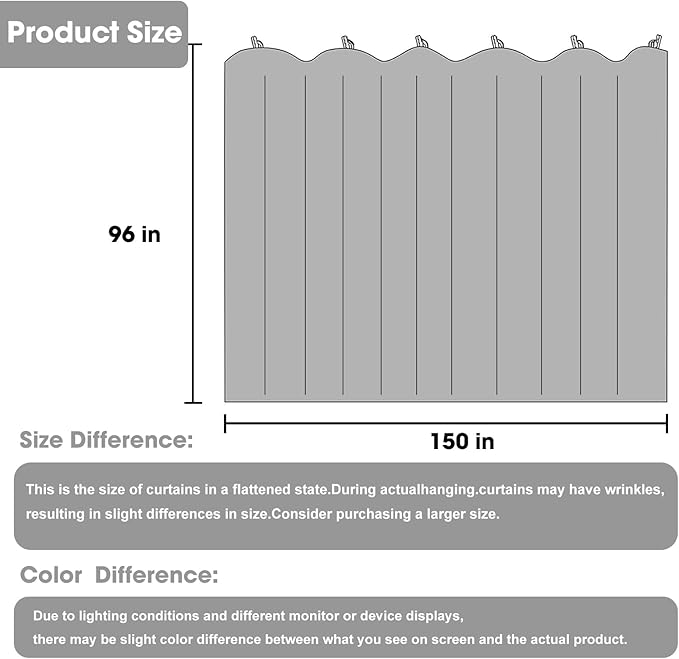 Cbsroro Room Divider Blackout Curtain Track Curtains Wall Dividers Panels Screen for Living Rooms Bedroom Office Privacy Partition Separation, W150 × L96 Inch,1 Panel, Light Grey