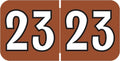 2023 Year Stickers, Doctor Stuff 2023 Chart Stickers, Brown/Black Coded, Colwell Jewel Tone Style, USA Made Year Labels for End Tab File Folders, 500/Roll, 1 Roll, 3/4" x 1-1/2"