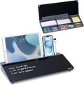 Varhomax Glass Desk Whiteboard with Storage, Desktop Organizer to-do List Memo Notepad Dry Erase White Board for Home Office and School Supplies (Gray&Black)