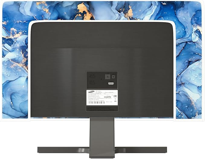 Baocicco Navy Blue Gold Marble Waterproof TV Dust Cover 45, 46, 47, 48 Inch Creative Texture Grain Television Screen Cover Abstract TV Display Protectors Protective LED LCD OLED TVs Dust-Proof