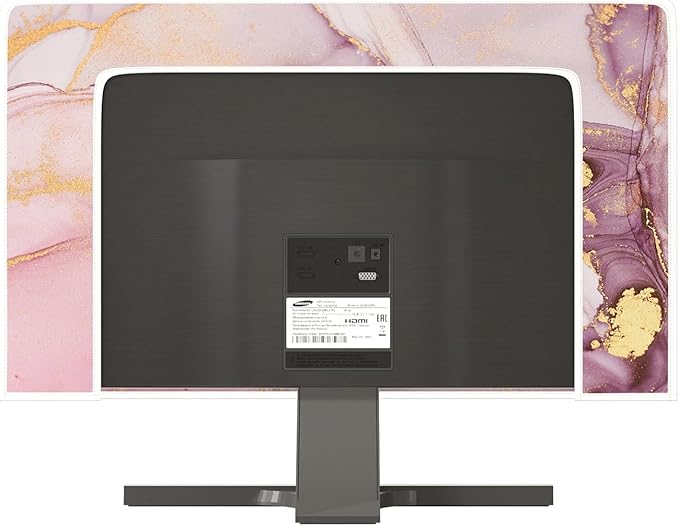 Baocicco Pink Gold Marble Waterproof Screen TV Cover 75 Inch Decorative Modern Television Cover for Home TV Screen Texture Dust Proof Monitor Covers for Television Screen LED LCD OLED TVs