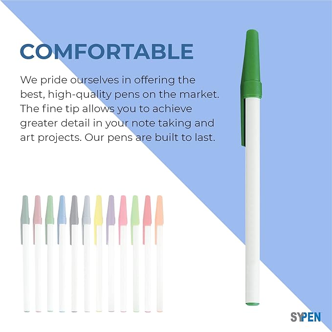SyPen Personalized Stick Pens With your Custom Logo or Text-500 Pack Bulk-for Businesses, Parties, and Events, Custom Printed Slim Ballpoint Pens with Cap, Purple, Black Ink