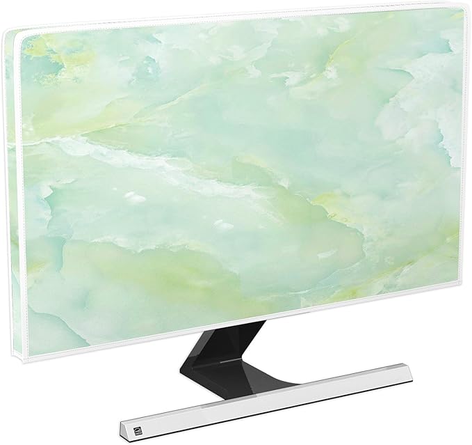 Baocicco Sage Green Marble Waterproof TV Dust Cover 37, 38, 39 Inch Anti-Static Dustproof Abstract Creative Desige Television Accessories TV LCD Screen Texture TV Decoration for Tablet