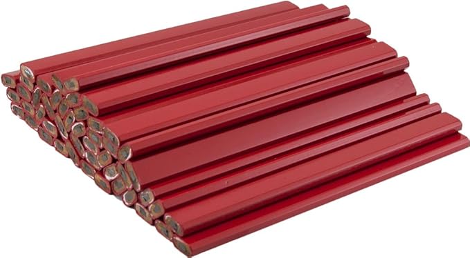 GRAPHITE Hard Lead Carpenter Pencil #2 Lumber Pencil (72) PCS - Industrial Pencil Wood Flooring Marker for Wood Working Tools Marking & Concrete Marking - Red