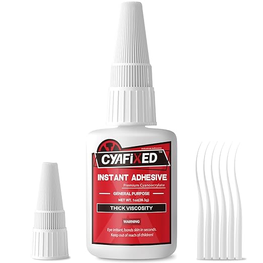 Thick Super Glue Clear Heavy Duty Ca Glue Repair Wood Furniture Plastic Crafts Shoe Sole, Instant All Purpose Cyanoacrylate Adhesive for Woodworking Ceramic Leather Metal Glass Pottery Aquarium