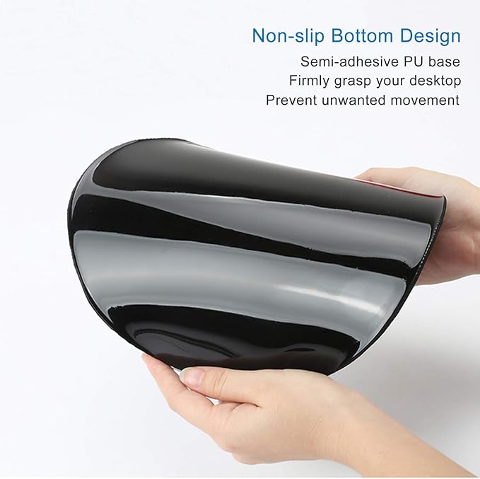 ITNRSIIET Ergonomic Mouse Pad with Gel Wrist Support Small Wrist Rest Smooth Surface Non-Slip PU Base Comfortable Office Supplies Pain Relief, 8.7 x 7.2 inches, Abstract Leaves