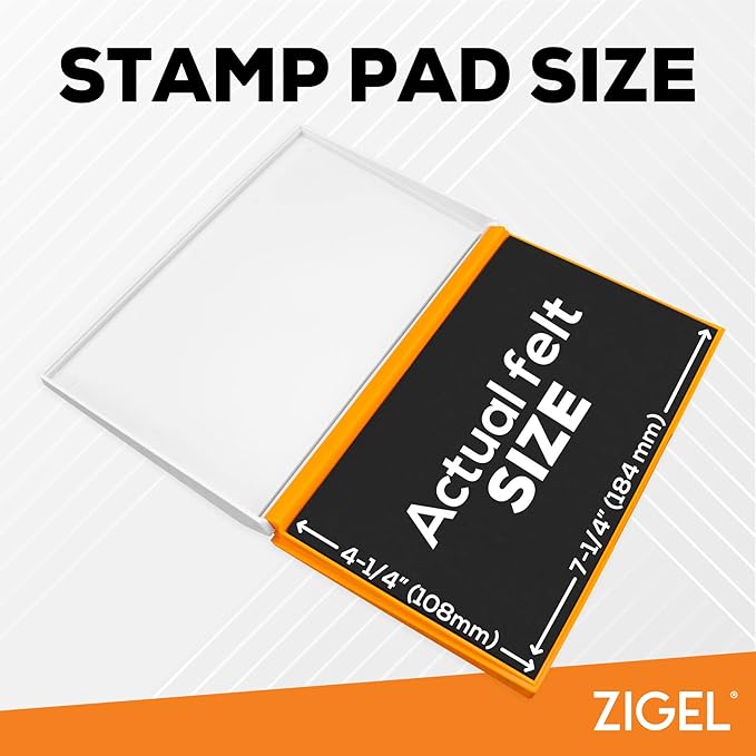 Plastic Case Stamp Pad Large Size, Gray Color - Size: 4" x 7" - Choose from 15 Ink Colors