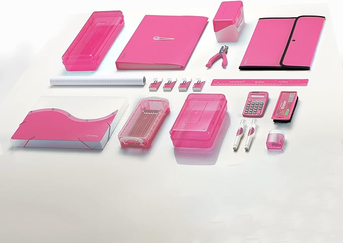 Enday Index Card Holder Pink, 3x5 Note Flash Card Organizer Case, Index Card File w/flip top, Notecard Recipe, Holder, Holds 250 Cards, Also Available in Purple, Red, Green, Blue, Grey (1 PC)