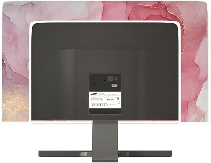 Baocicco Abstract Waterproof Television Cover with Pink Marble Design 55 Inch Full Body Cover for TV Screen Weatherproof Dust-Proof TV Screen Covers Sleeve Compatible with LED OLED Desktop