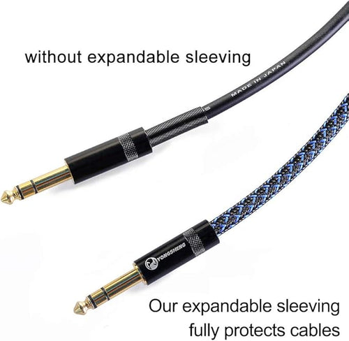100ft - 3/4 inch PET Expandable Braided Sleeving – BlackBlue – Alex Tech Braided Cable Sleeve
