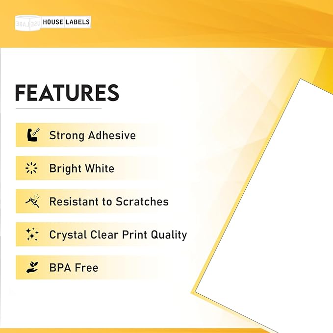 HOUSELABELS 18-up Address Labels (2-3/8" x 1-1/4") for Laser and Inkjet Printers, 400 Sheets