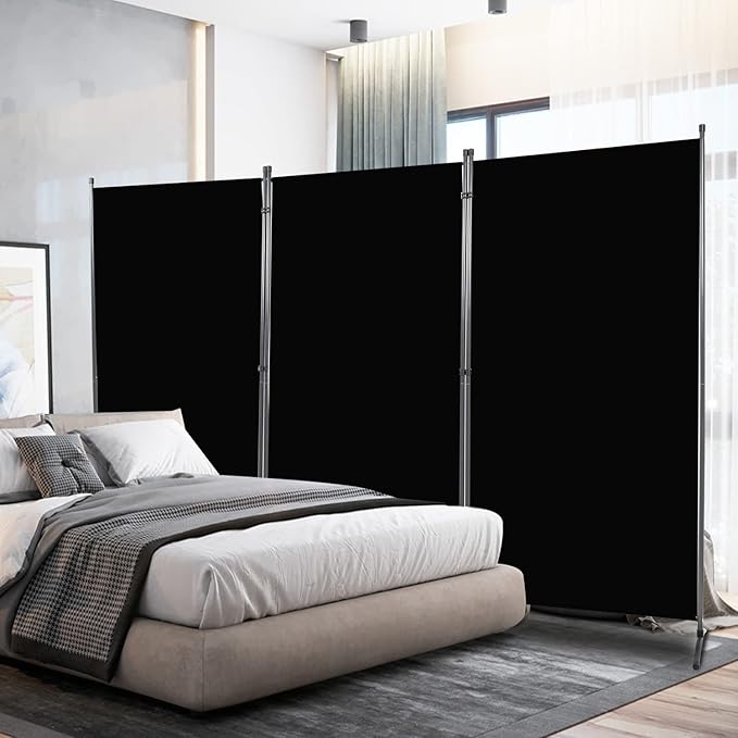 Room Divider 6FT Folding Privacy Screens, 3 Panel Partition Room Dividers w/Freestanding Design, Portable Wall Divider for Room Separtation, Fabric Screen Panel for Home Office Bedroom Dorm